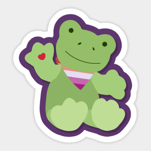 Green Lesbian Pride Frog Sticker